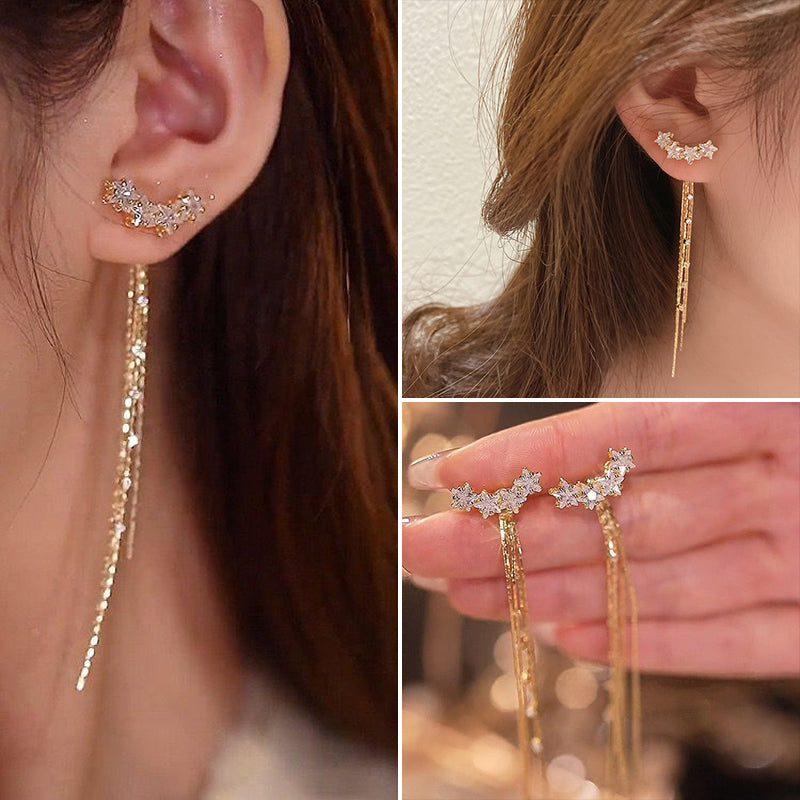 Four Star Tassel Earrings