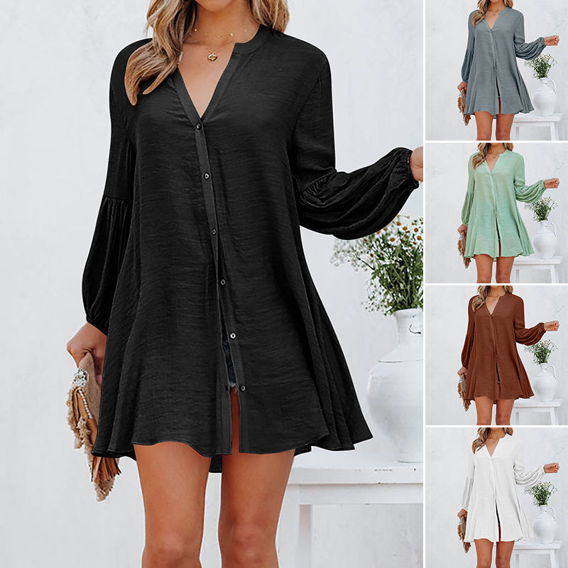 Solid Panel Button-Up Shirt