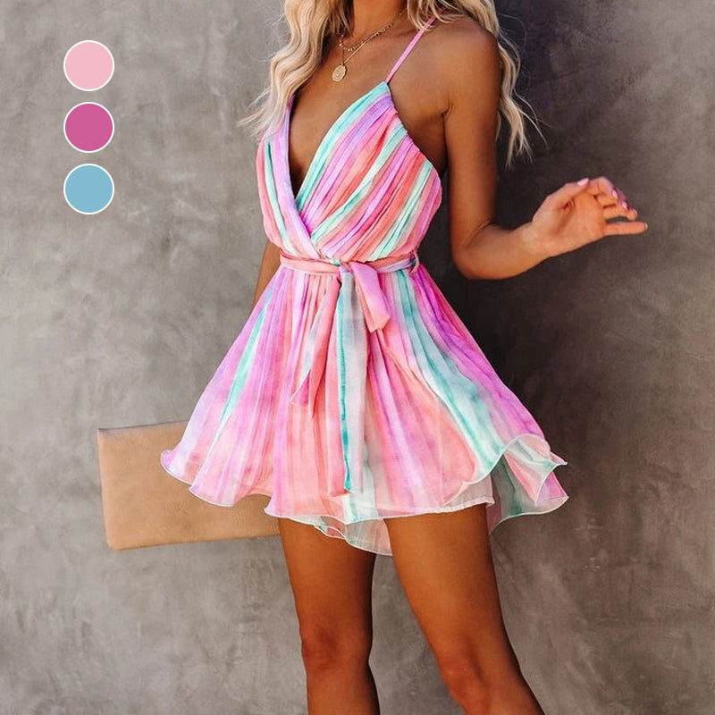 Rainbow Color Cami Mini Dress