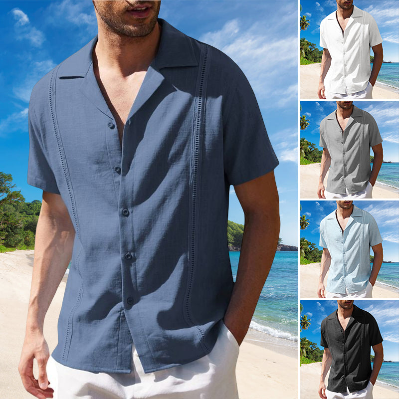 Men Linen Short Sleeve Shirt