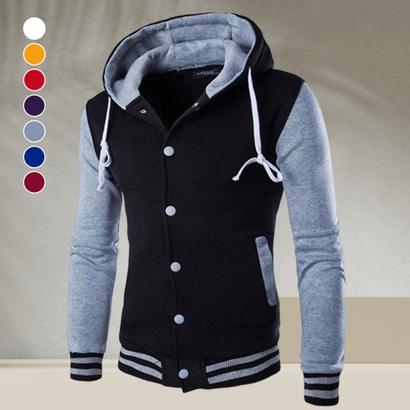 Men's Hooded Baseball Jacket
