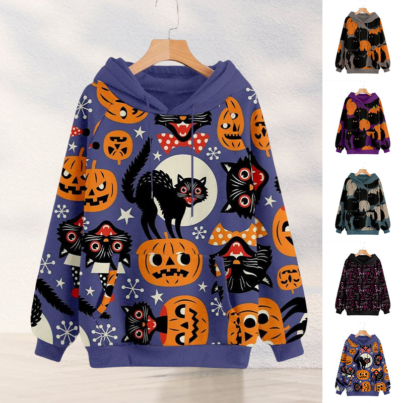 Pumpkin Print Long Sleeve Sweatshirt