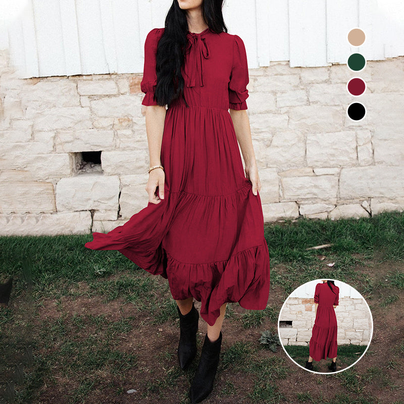 Ruffled Pleated Loose Dress