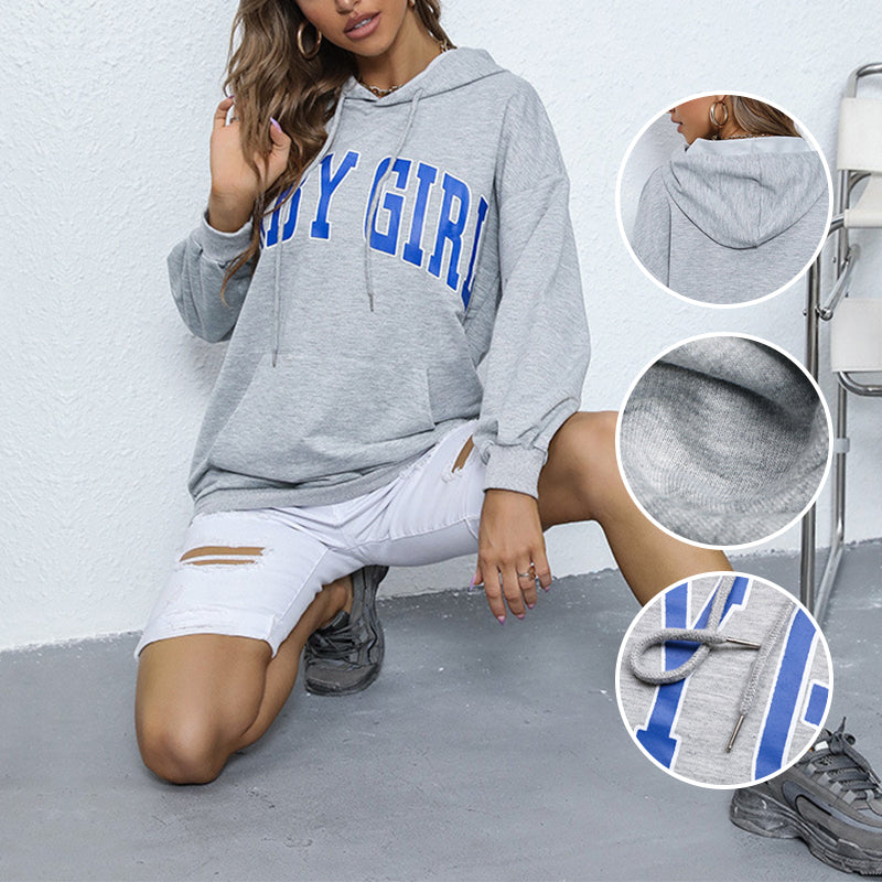 Women's Casual Letter Pullover Sports Hooded