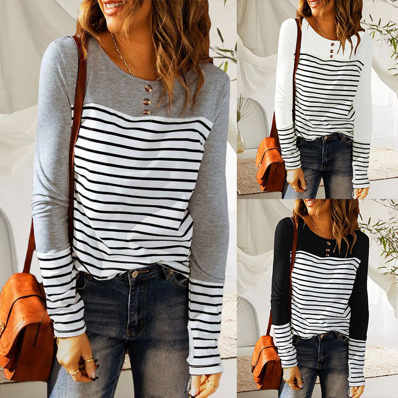 Striped Loose Long Sleeve T-Shirt