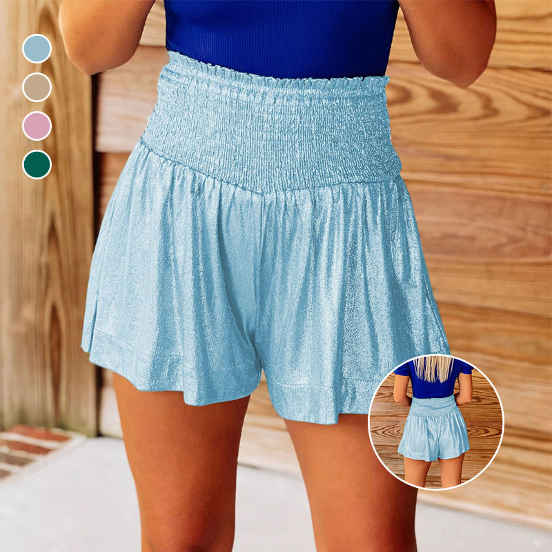 Drape Glitter Wide-leg Shorts