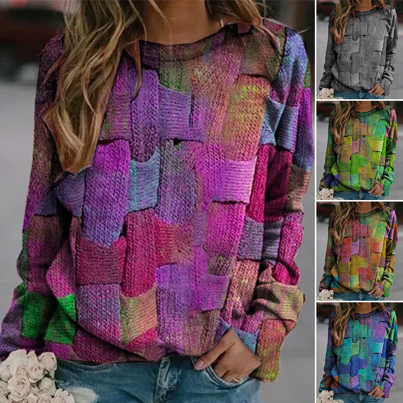 Printed Loose Hooded Sweatshirt