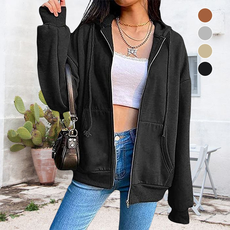 Zip Hooded Cardigan Jacket