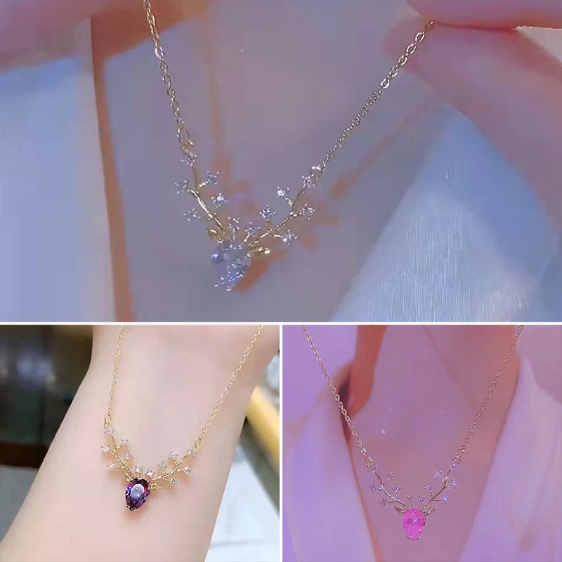 Glitter Deer Titanium Necklace