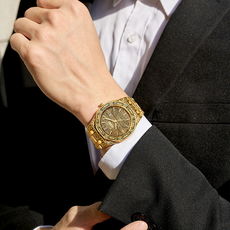 Vintage Engraved Men's Watch