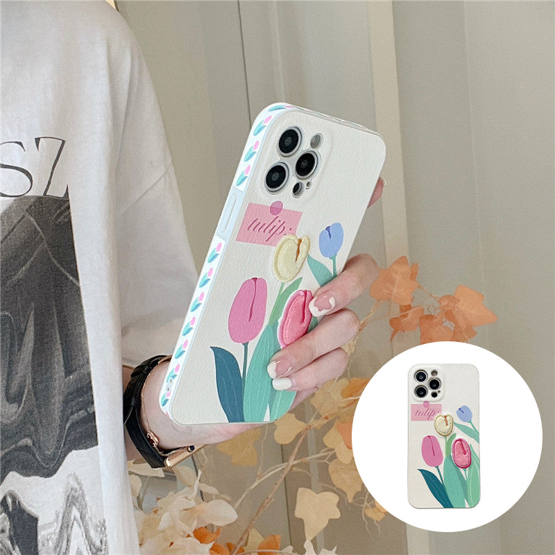 Cute Flower Case with Phone Lanyard