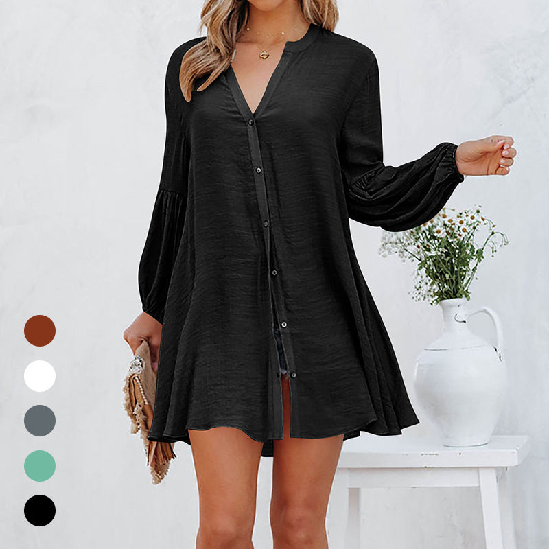 Solid Panel Button-Up Shirt