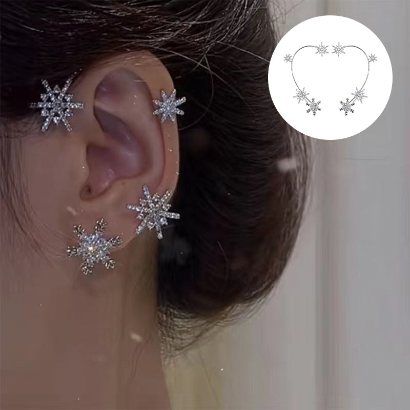 Diamond And Zirconia Earrings Without Holes