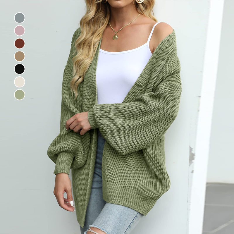 Balloon Sleeve Chunky Cardigan