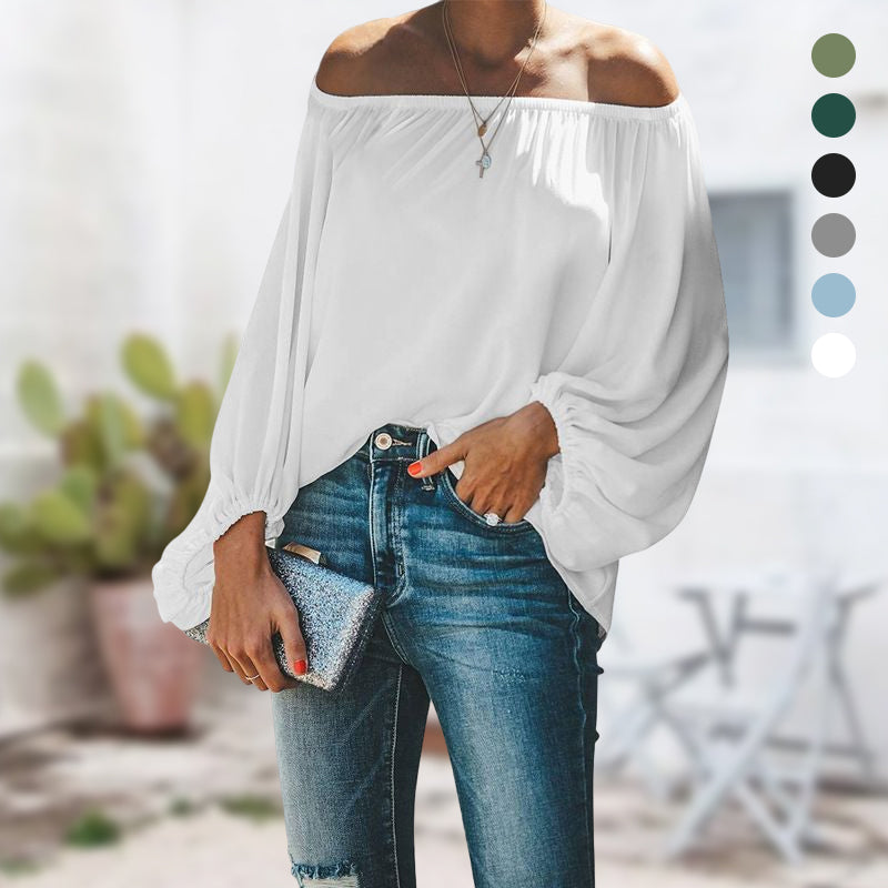 Women's Blouse Patchwork Cold Shoulder