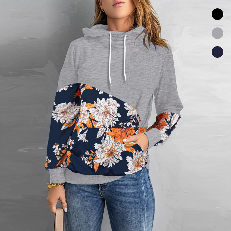 High Neck Fashion Hooded Long Sleeve Sweatshirt