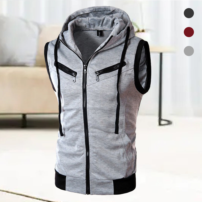Men's Sleeveless Slim Fit Hoodie Vest