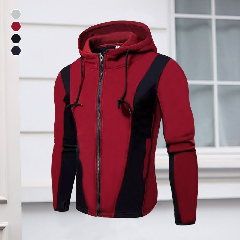 Mens Fleece Jackets Contrast Hoodies