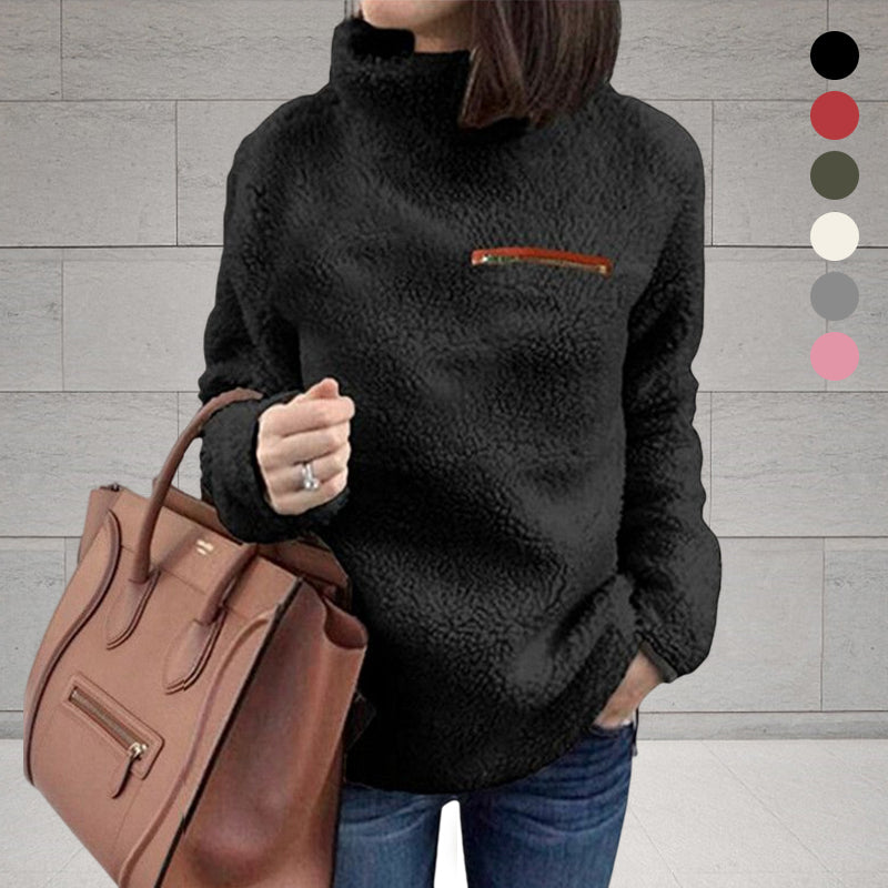 Zip Turtleneck Thermal Sweater
