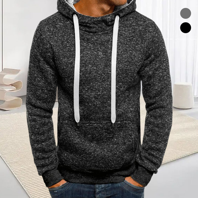 Men's Fleece Hooded Pullover Slim Sweater