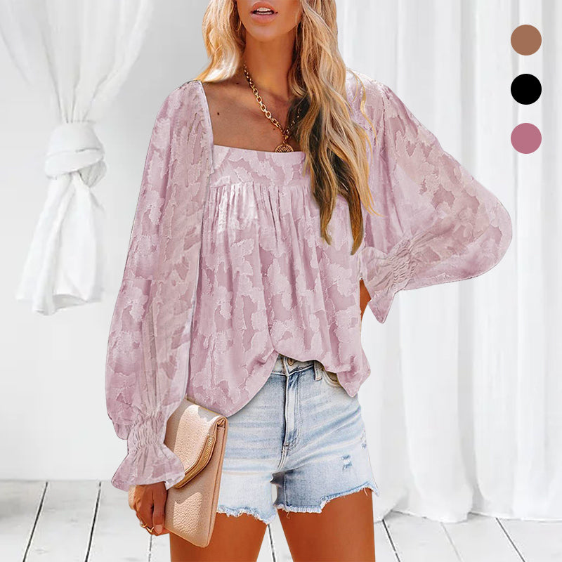 Womens Long Sleeve Tops Square Neck