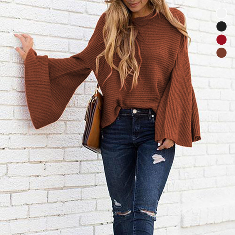 Flared Sleeve Knit Sweater