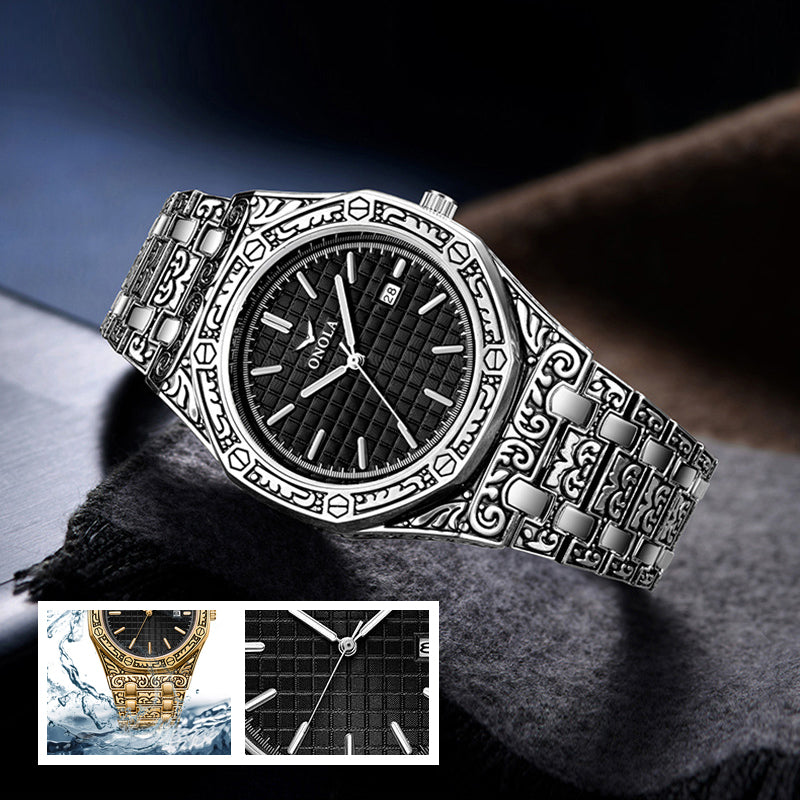 Vintage Engraved Men's Watch