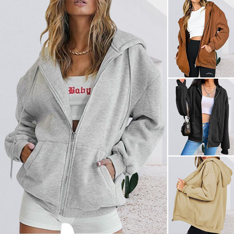 Zip Hooded Cardigan Jacket