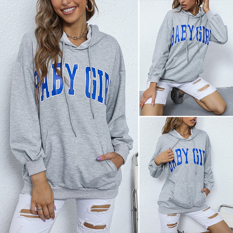 Women's Casual Letter Pullover Sports Hooded