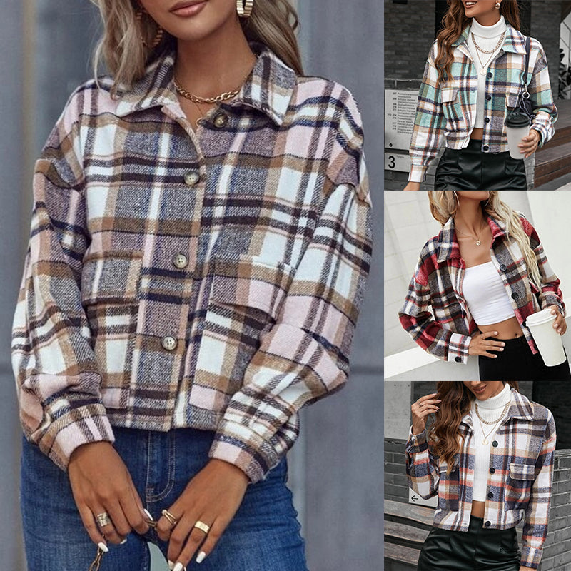 Vintage Plaid Lapel Jacket