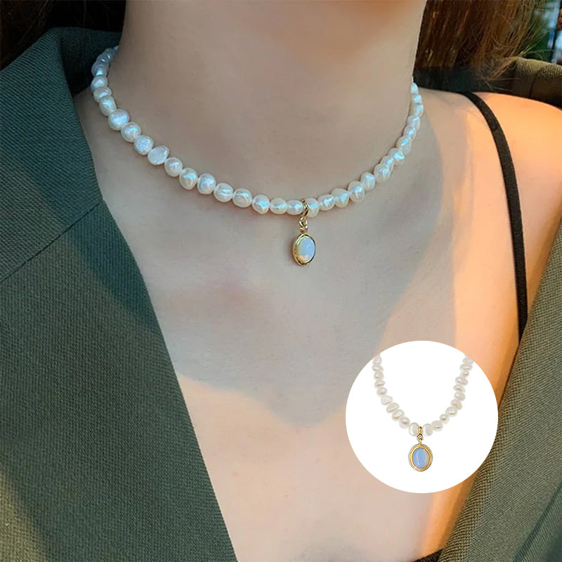 Freshwater Pearl & Moonstone Necklace