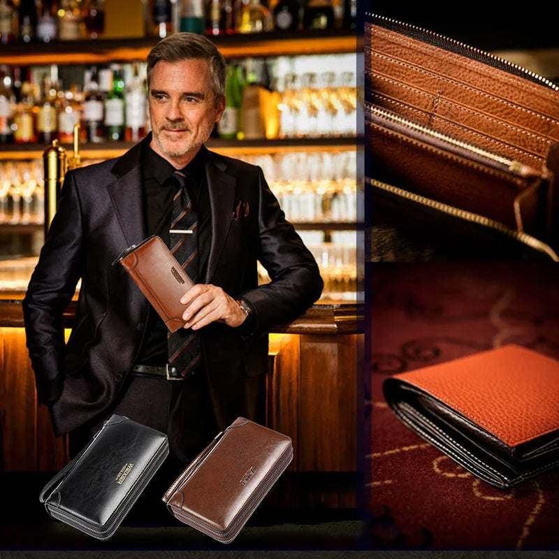 Leather Clutch Purse Wallet for Men