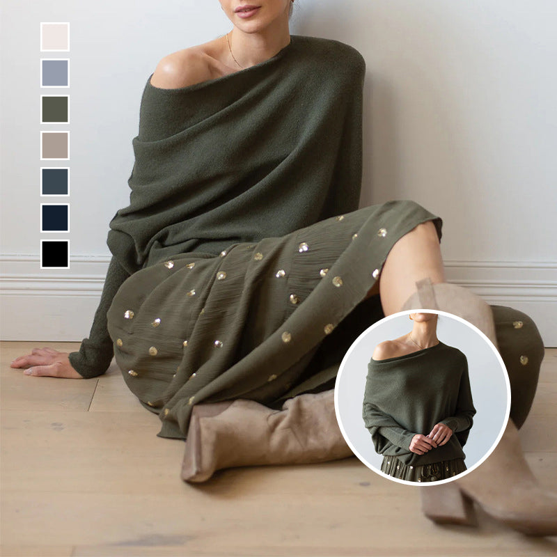 Asymmetric Draped Sweater