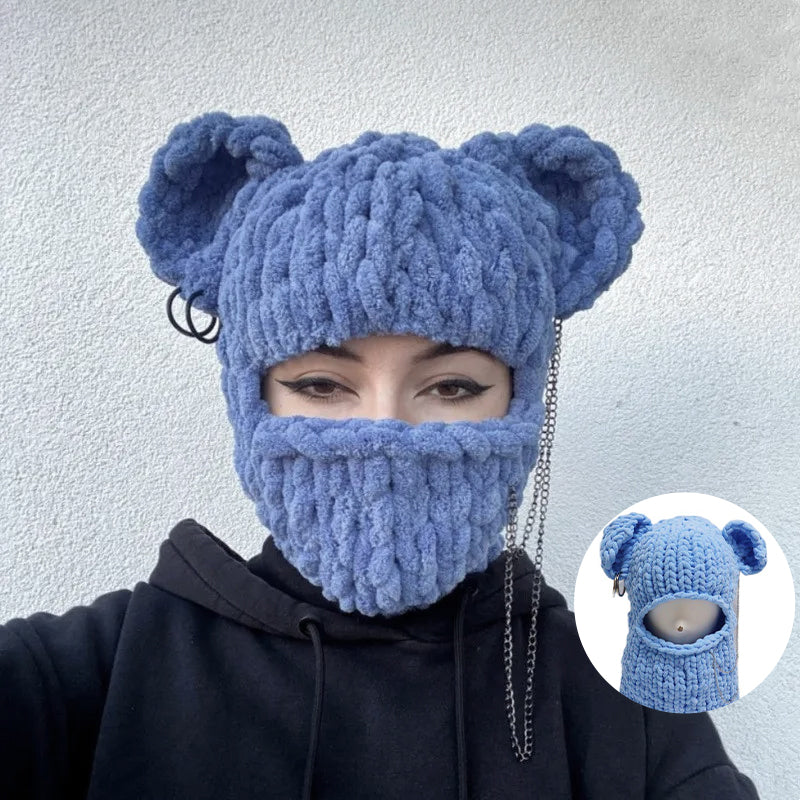 Handmade Knitted Hat with Large Bunny Ears