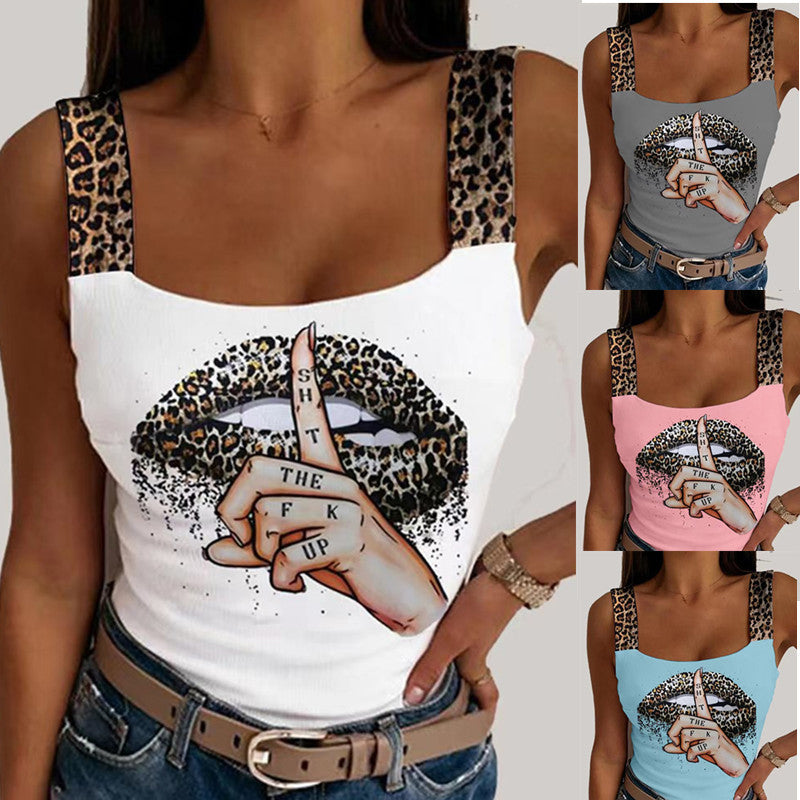 Sexy Women's Printed Tank Top T-Shirt