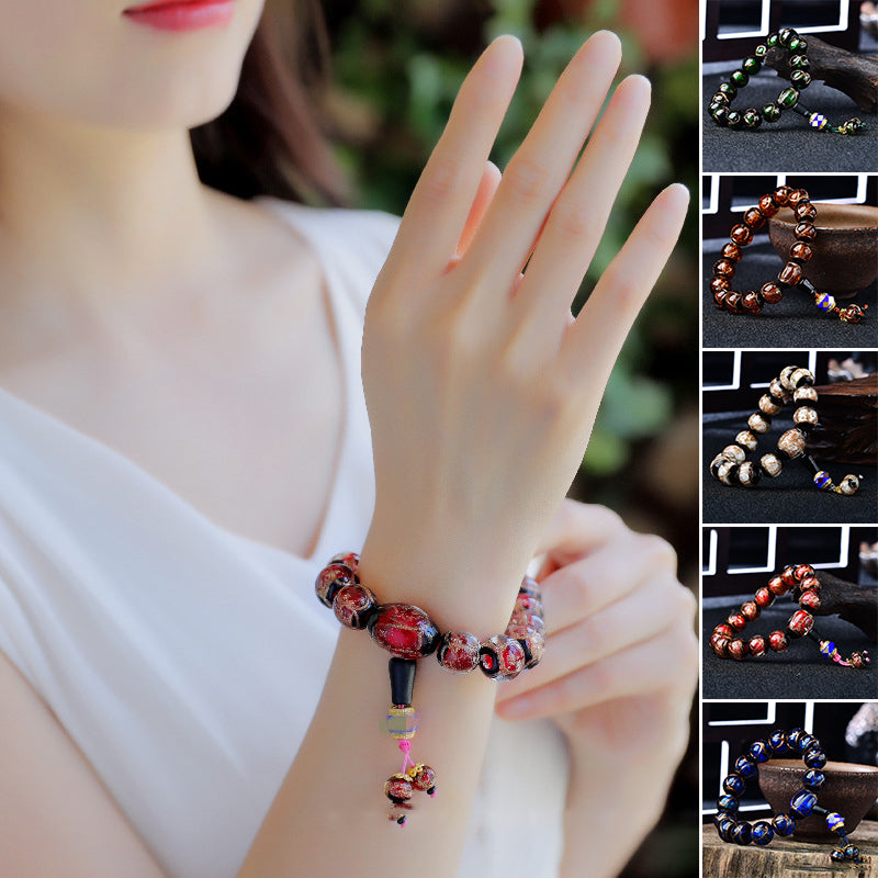Incense Grey Glazed Beads Bracelet