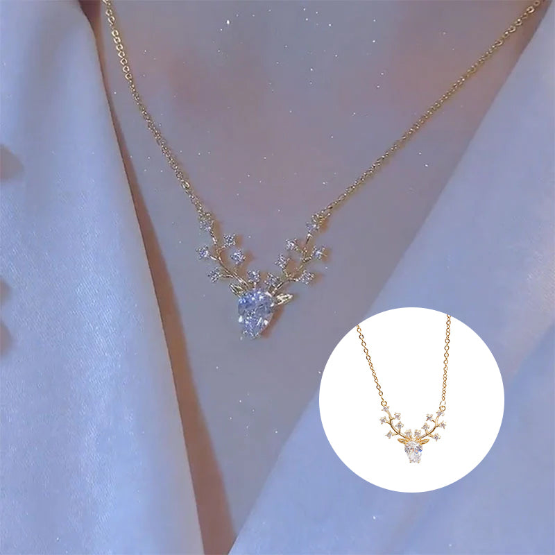 Glitter Deer Titanium Necklace