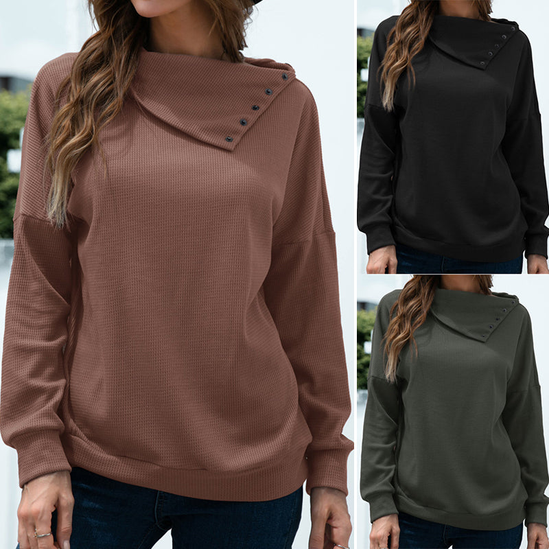 Side Lapel Pullover Knit Top