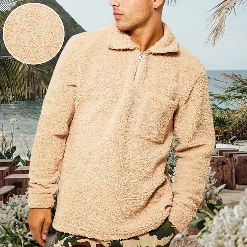 Standing Collar Loose Plush Sweater