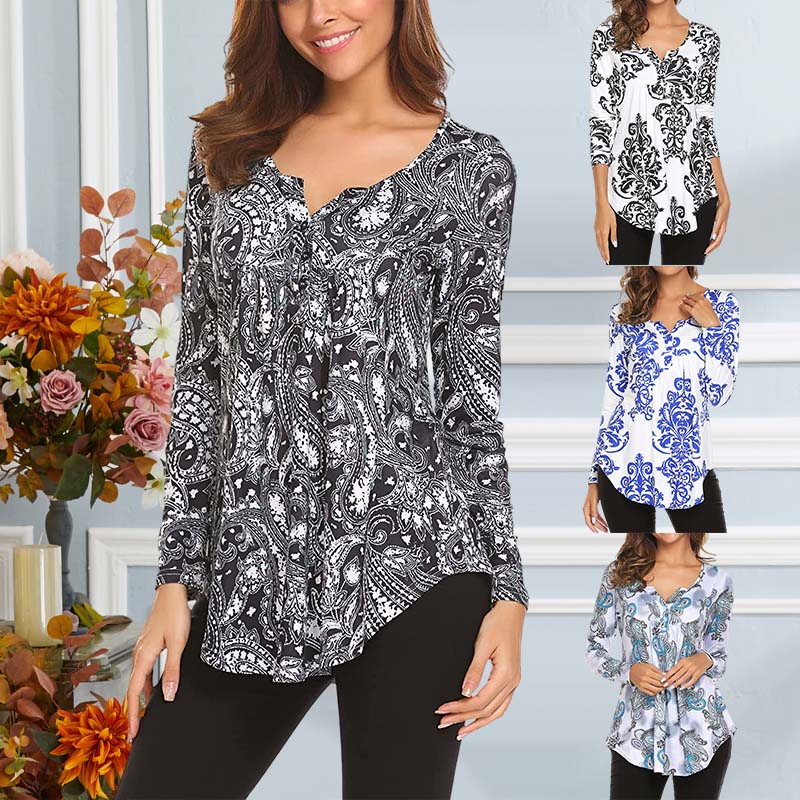 Women's Autumn Printed Long Sleeve T-Shirt
