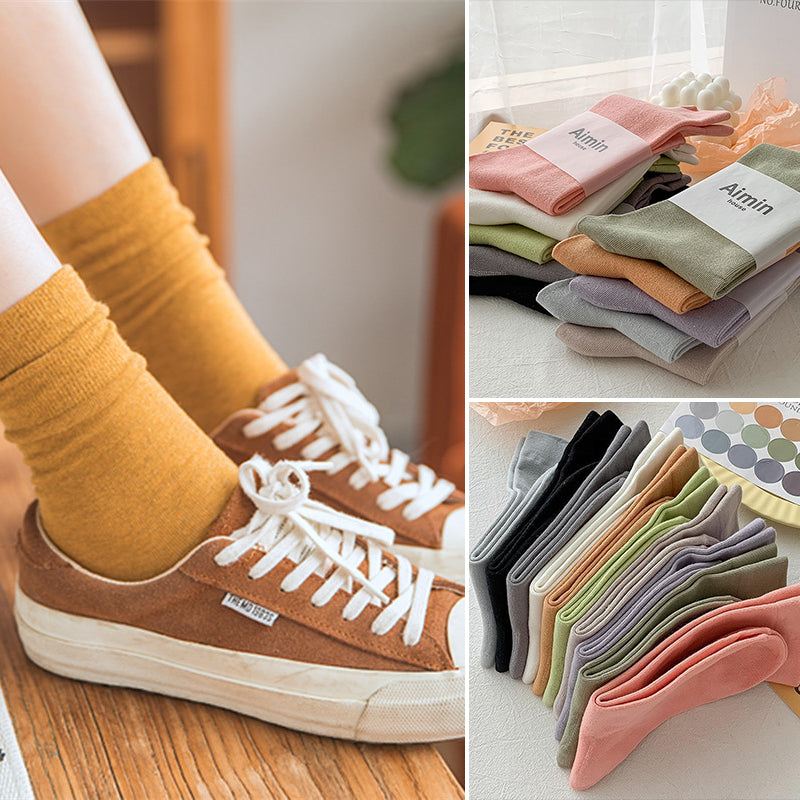 Girls' Solid Color Socks