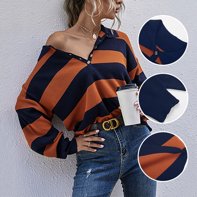 Women's Autumn Vintage Striped Long Sleeve T-Shirt