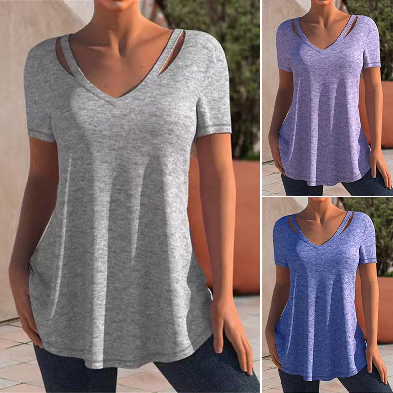 Casual Solid Color Short Sleeve T-Shirt