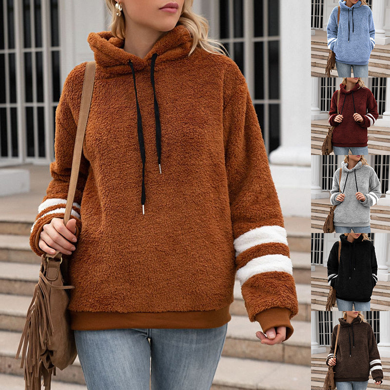 Drawstring Plush Sweater Jacket