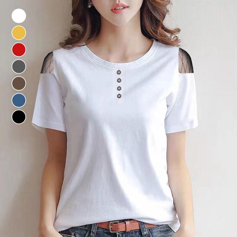 Gauze Cutout T-shirt