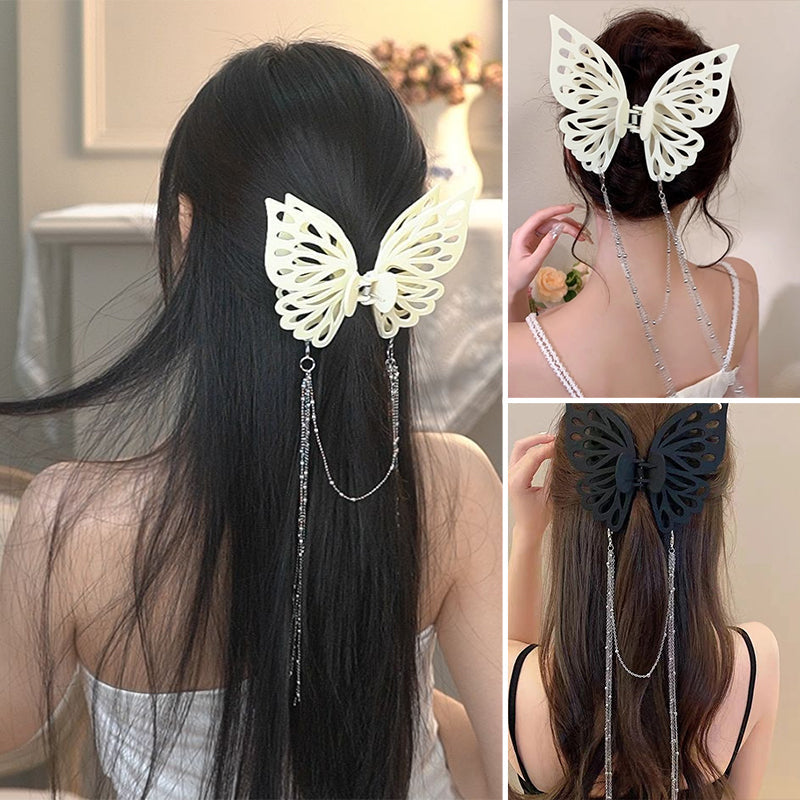 Butterfly Cutout Tassel Large Hair Clip
