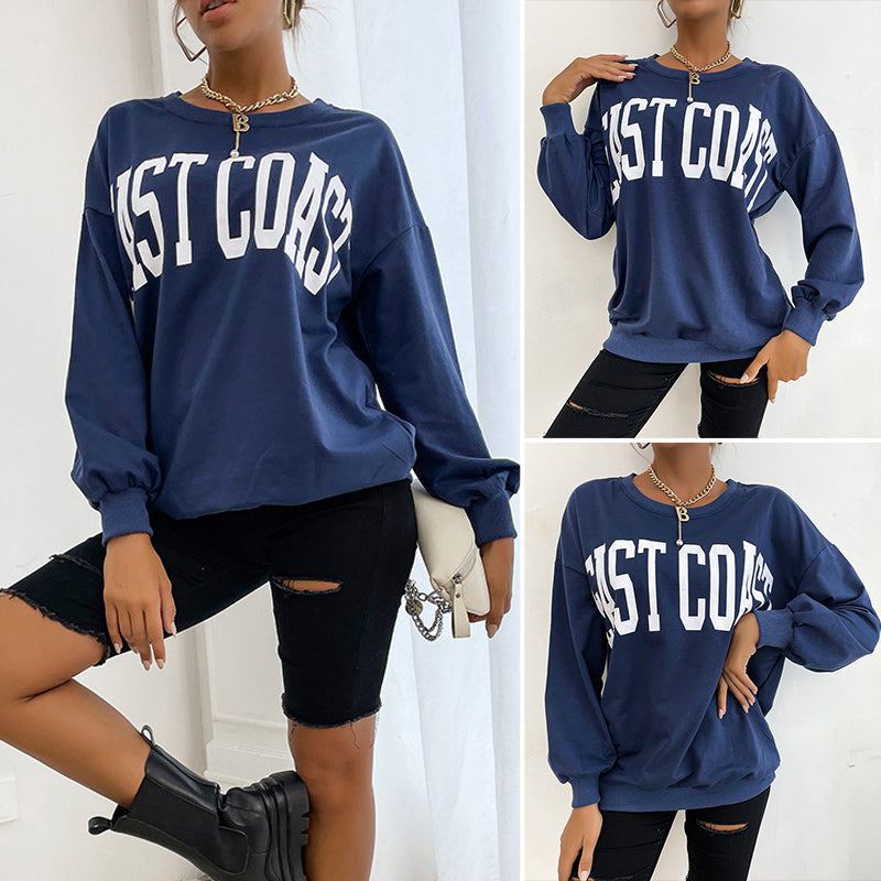 Crew Neck Letter Sweatshirt