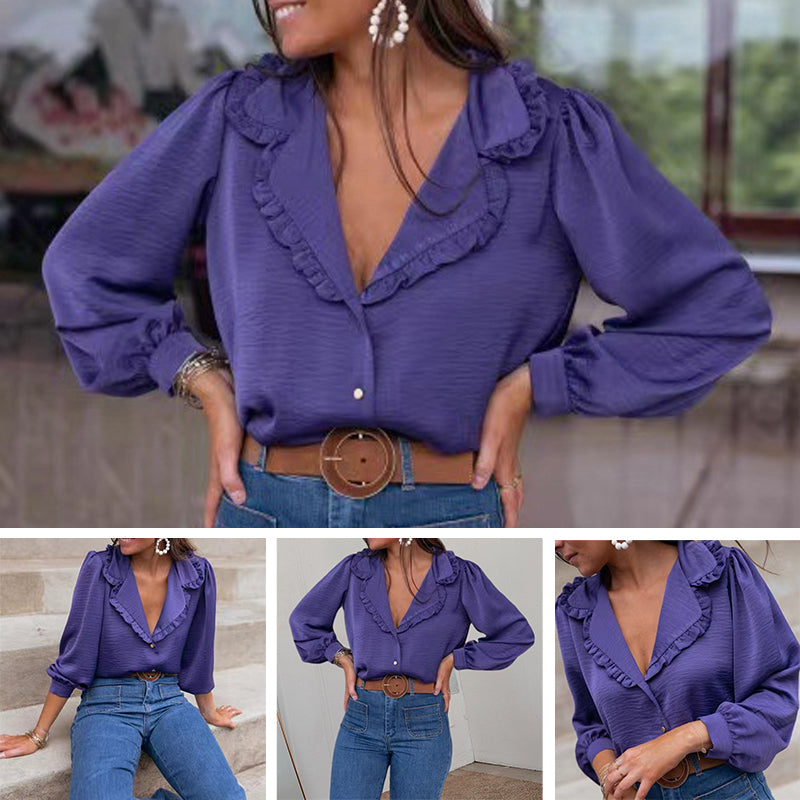 Ruffled Lapel Shirt
