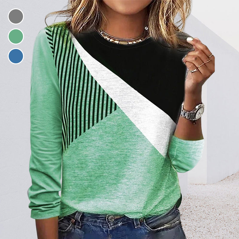 Womens Casual Stripe Color Block Sweatshirts
