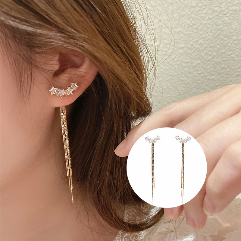 Four Star Tassel Earrings